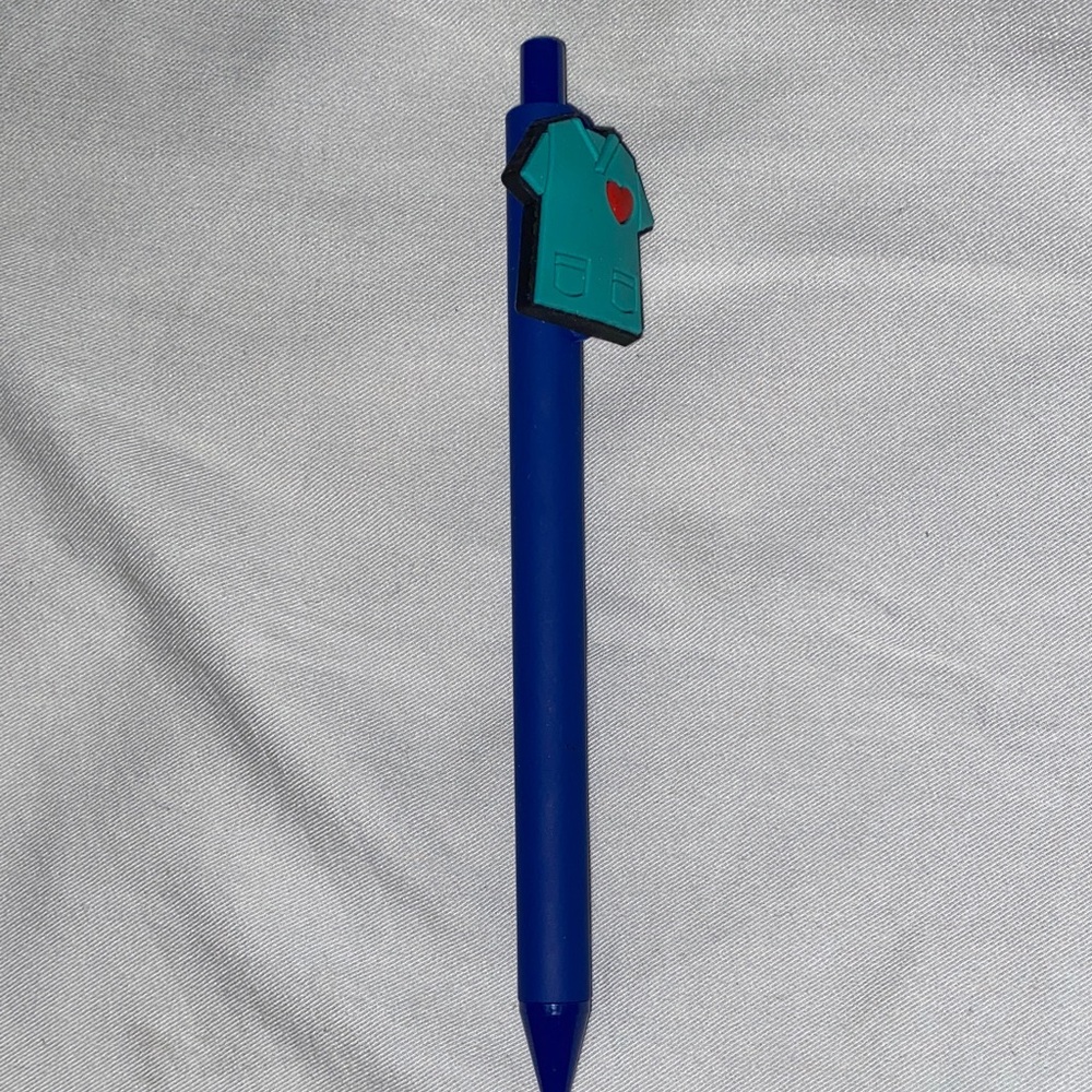 Chaps Blue Pencil Case with Teal and Red Accents